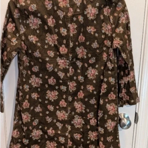 NWT Tuckernuck Brown Floral Long Sleeve Corduroy boutique dress - Picture 2 of 7